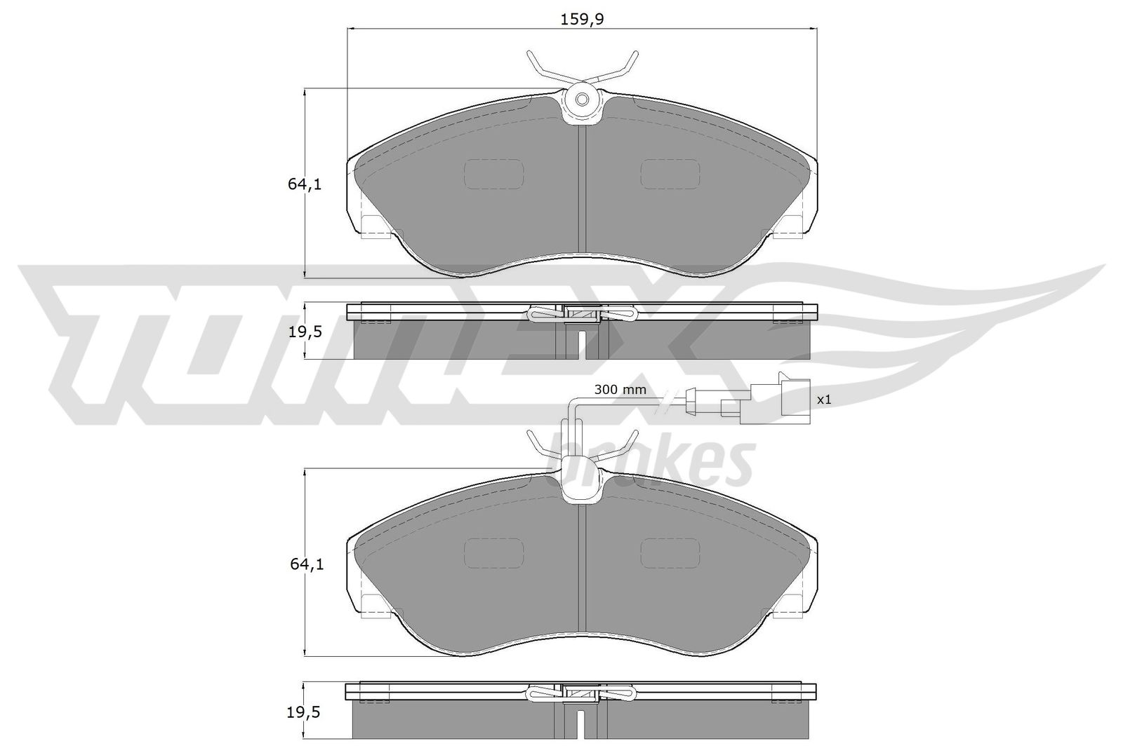 Sada brzdových platničiek kotúčovej brzdy TOMEX Brakes